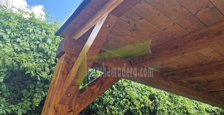 cenador a un agua rustico
