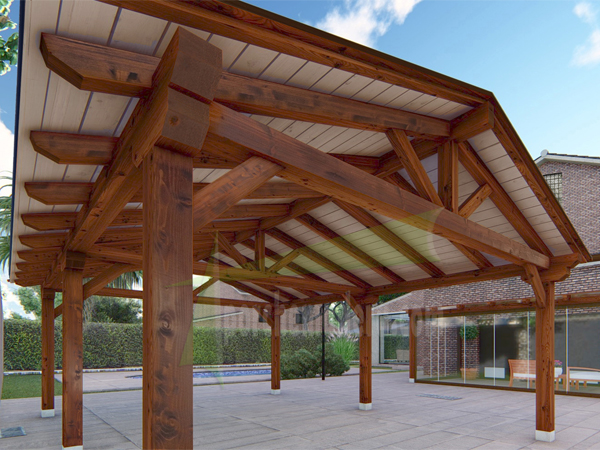 cenadores de madera a dos aguas