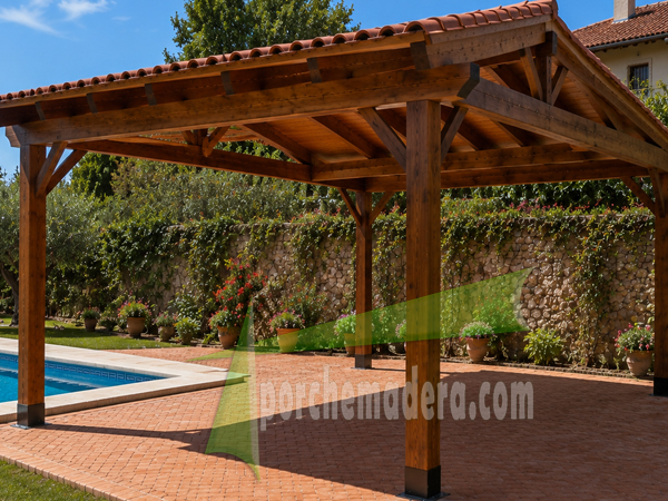 Cenador de madera premium fabricado a medida