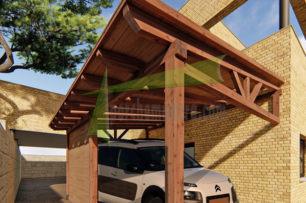 porche de madera modernoa