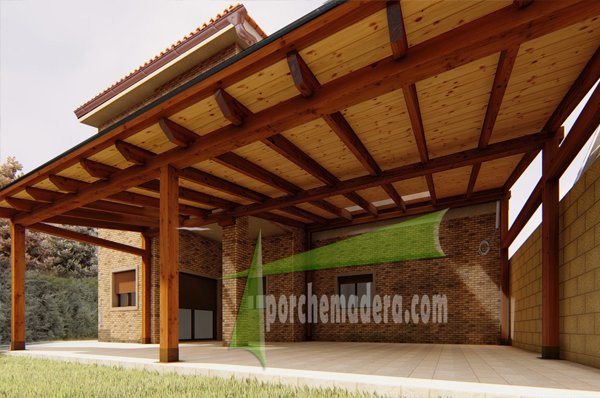 porche de madera rustico