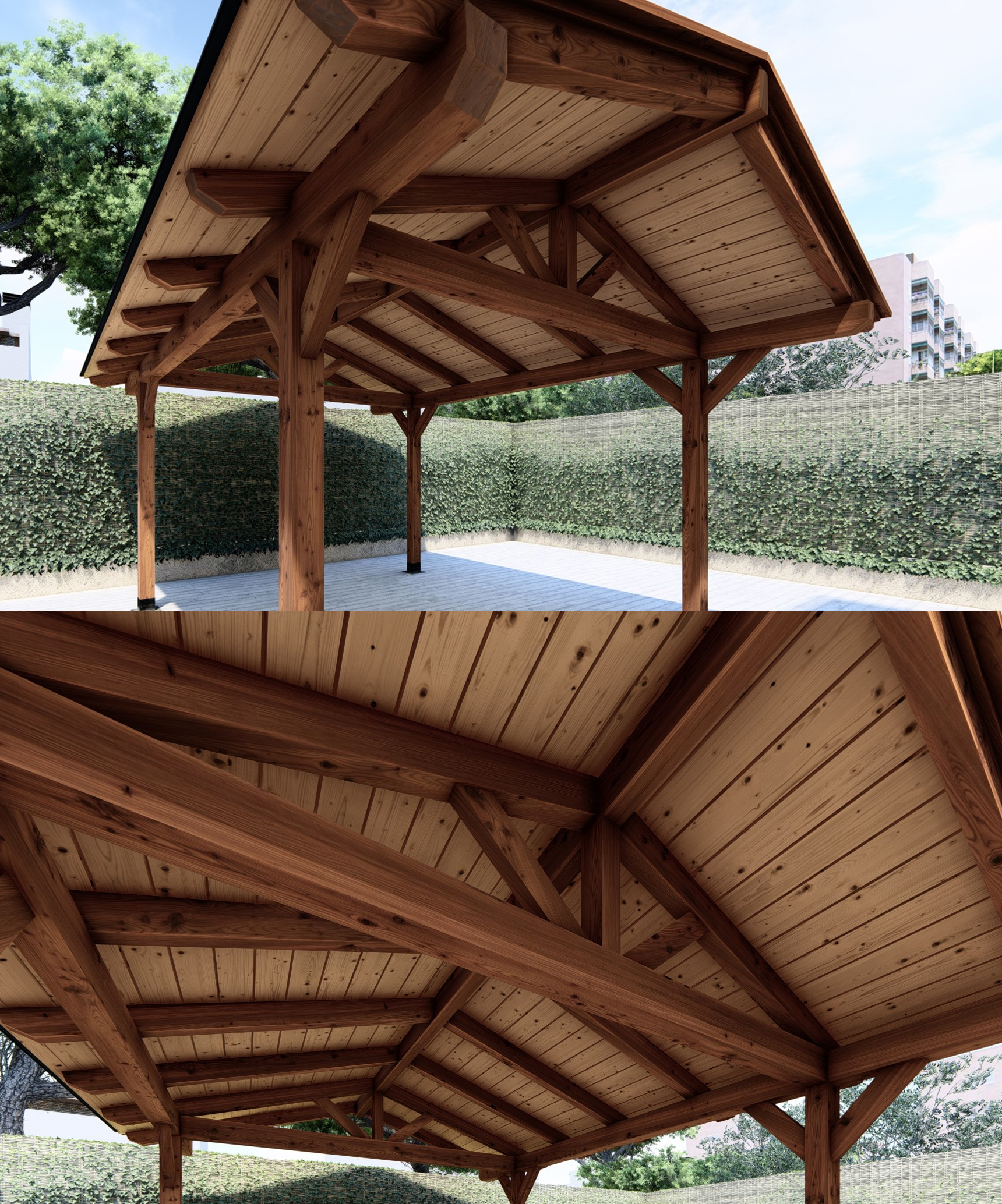 imagenes de cenadores de madera