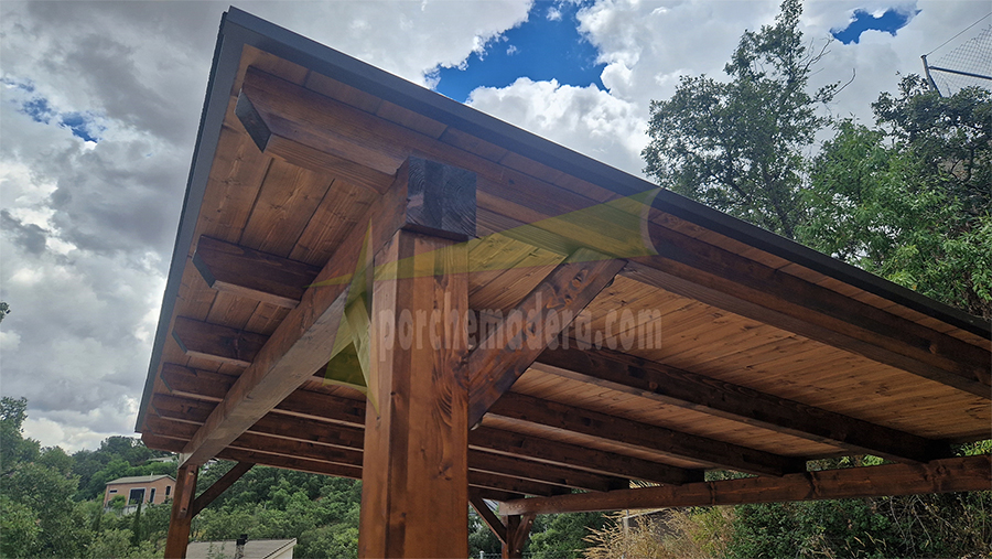 cenador a un agua rustico