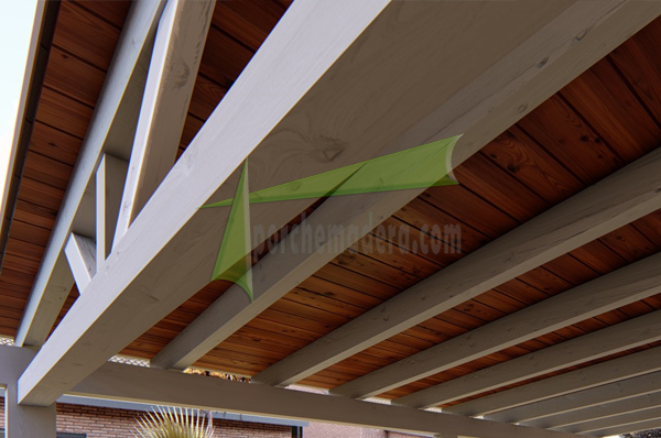 porche de madera modernos con tegola