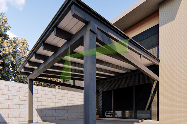 porche de madera bicolor