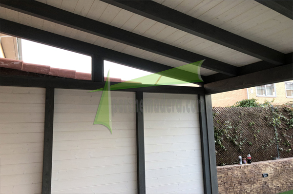 porche de madera modernoa